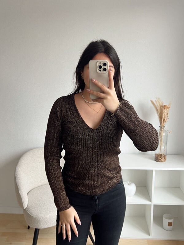 Pull Camaïeu doré - S – Image 3