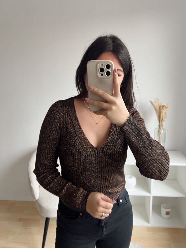 Pull Camaïeu doré - S – Image 2
